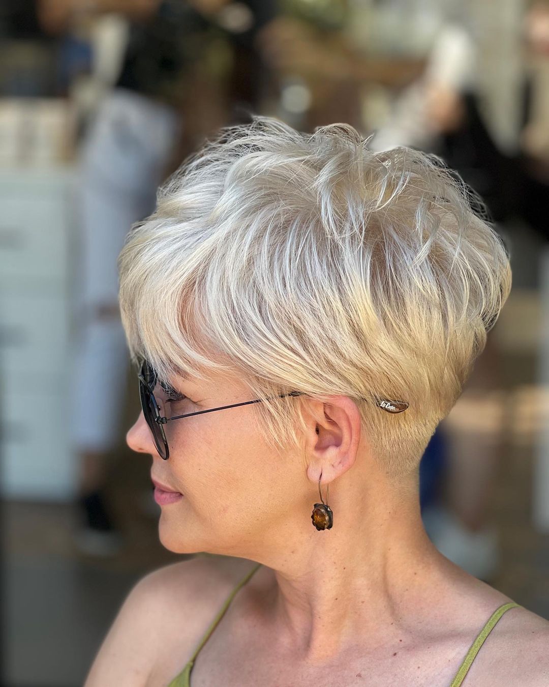 Feathered Undercut Platinum Pixie