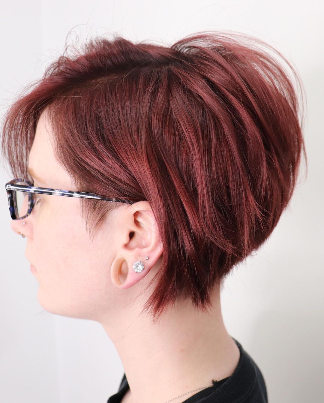 Side-Parted Tapered Bixie Cut